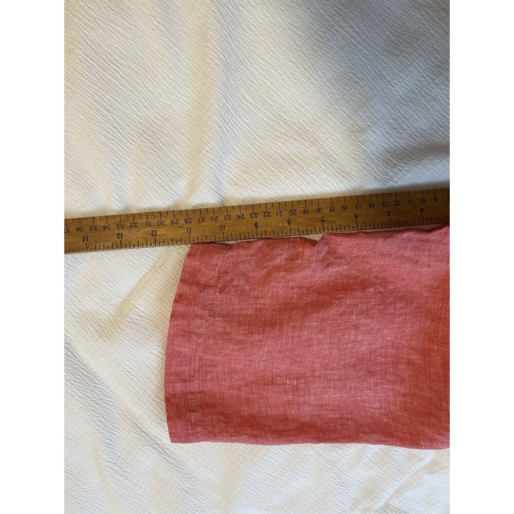 Tahari Coral 100% Linen Shirt Mother of Pearl Buttons Women 1X Popover Lagenlook - Picture 9 of 9